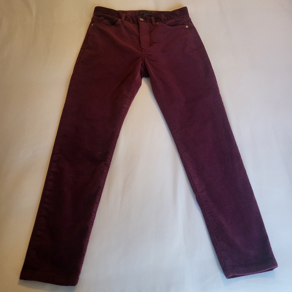 Banana Republic Burgundy High + Skinny Fine Wale Corduroy Pants Size 28 Fall